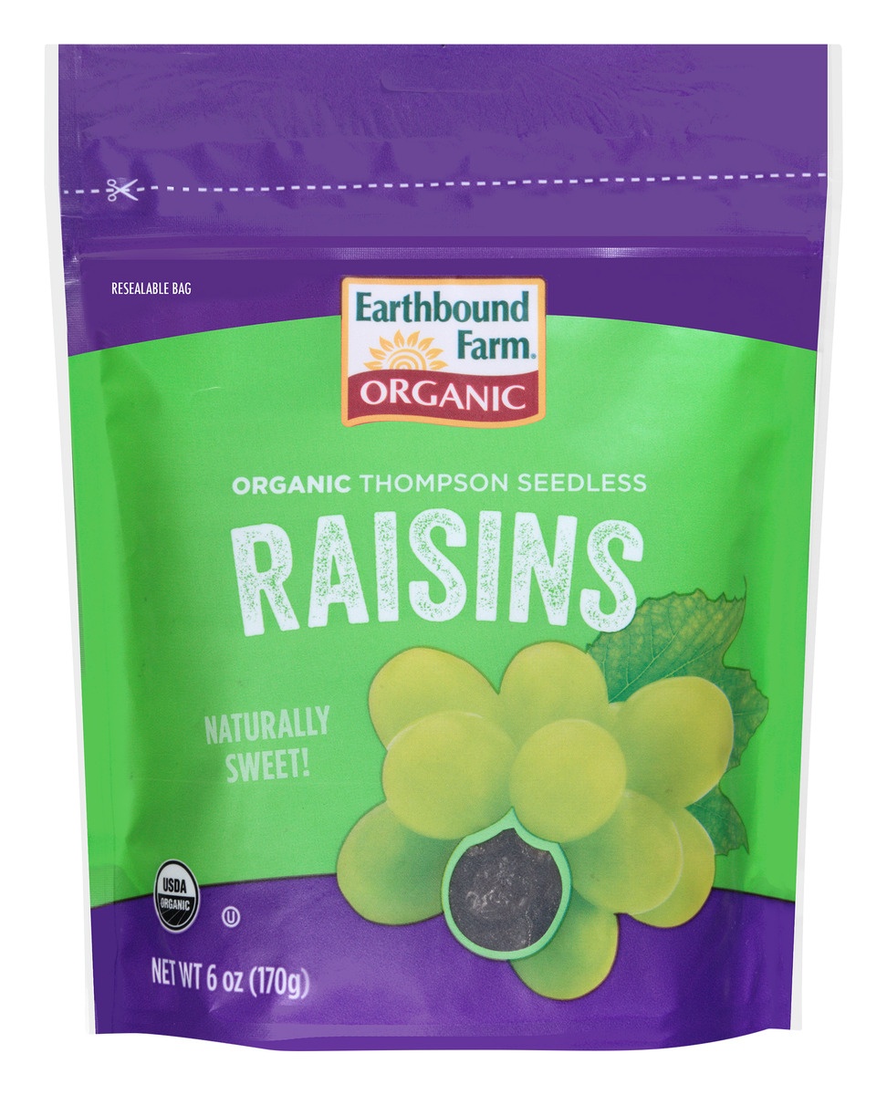 slide 1 of 1, Earthbound Farm Organic Thompson Seedless Raisins, 6 oz