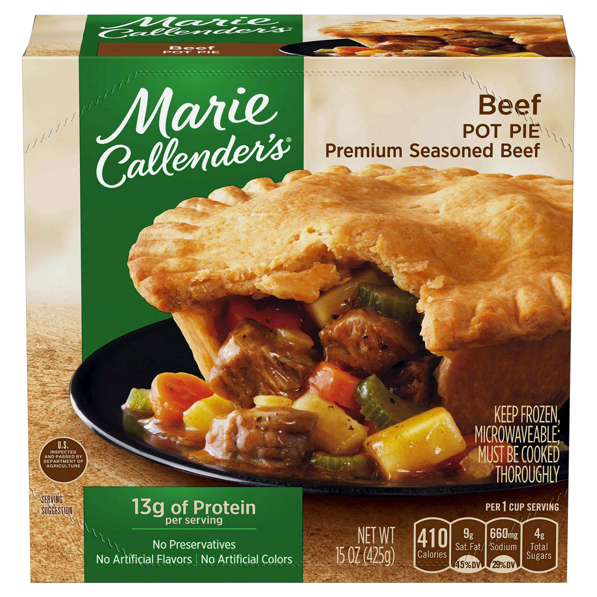 slide 1 of 1, Marie Callender's Beef Pot Pie, 15 oz