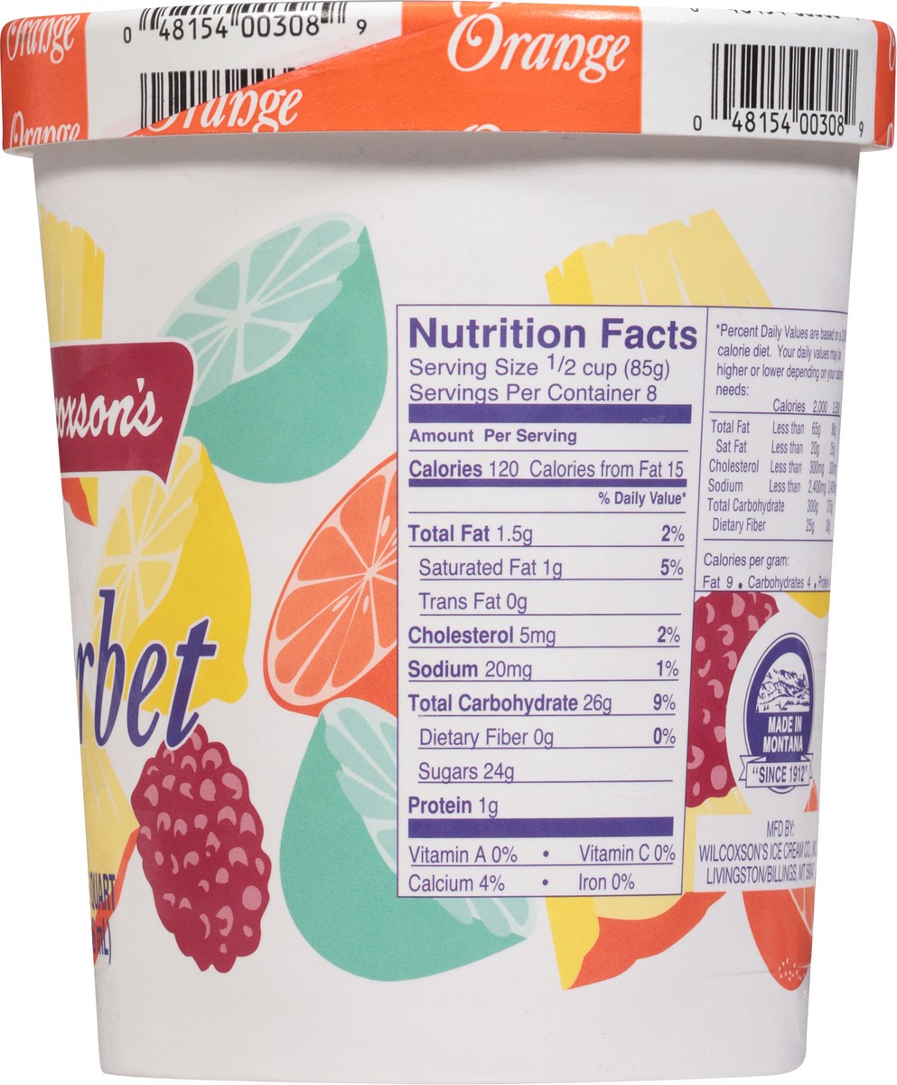 slide 7 of 14, Wilcoxson's Orange Sherbet 1 qt, 1 qt