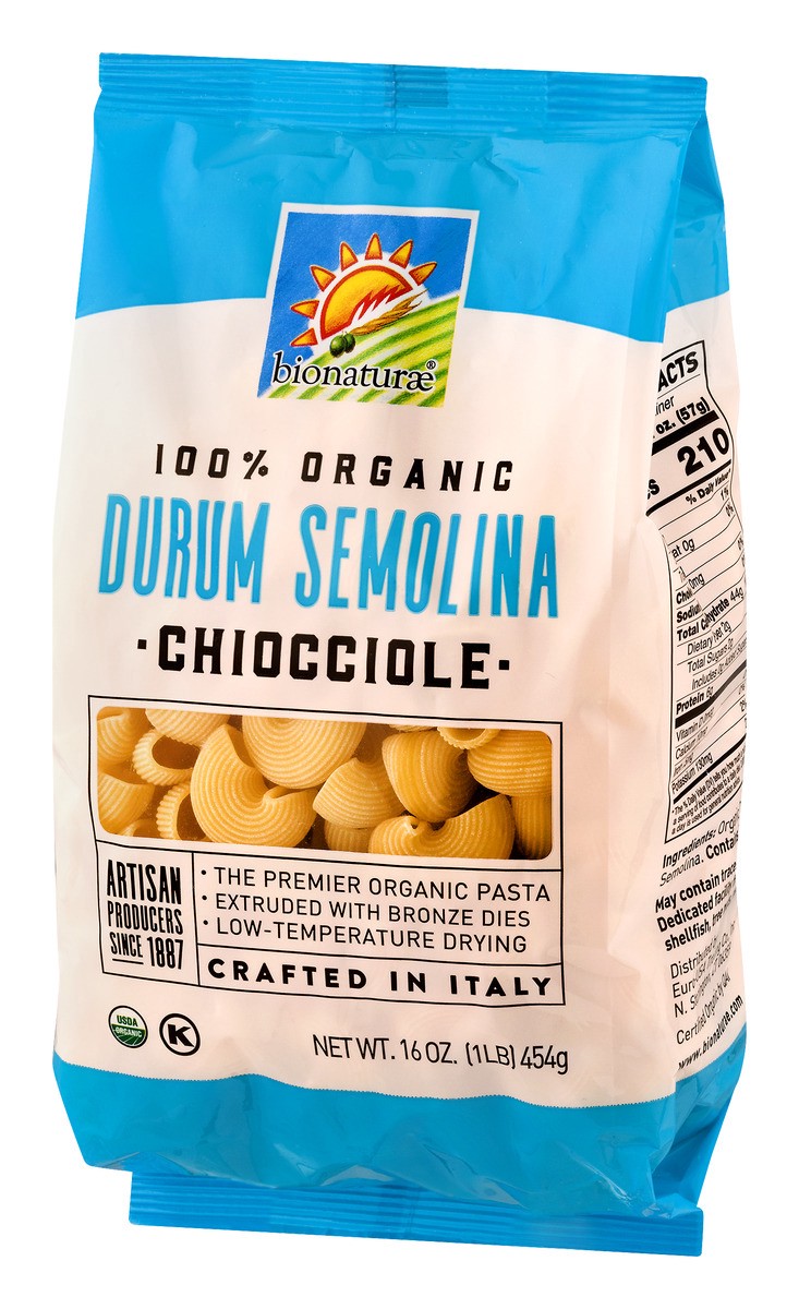 slide 9 of 10, bionaturae 100% Organic Durum Semolina Chiocciole 16 oz, 16 oz