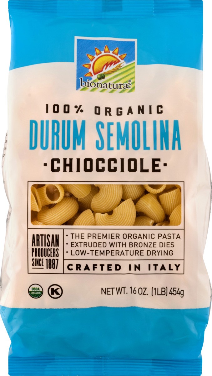 slide 6 of 10, bionaturae 100% Organic Durum Semolina Chiocciole 16 oz, 16 oz