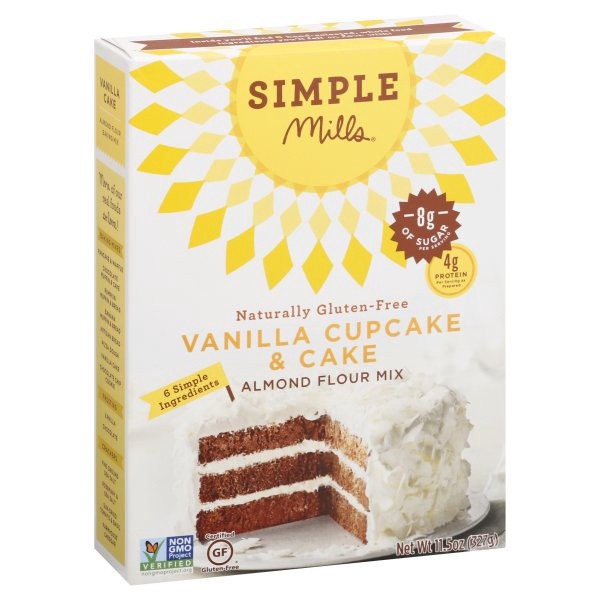 slide 1 of 8, Simple Mills Gluten Free Vanilla Cupcake & Cake Almond Flour Mix, 11.5 oz