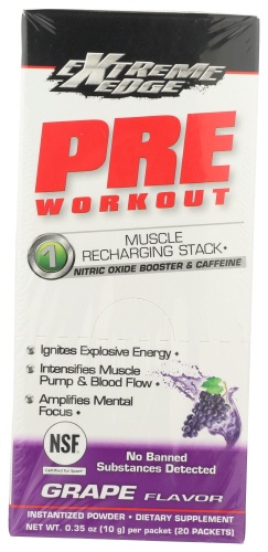 slide 1 of 1, Bluebonnet Nutrition Extreme Edge Pre Workout Vigorous Grape Box 20, 7 oz