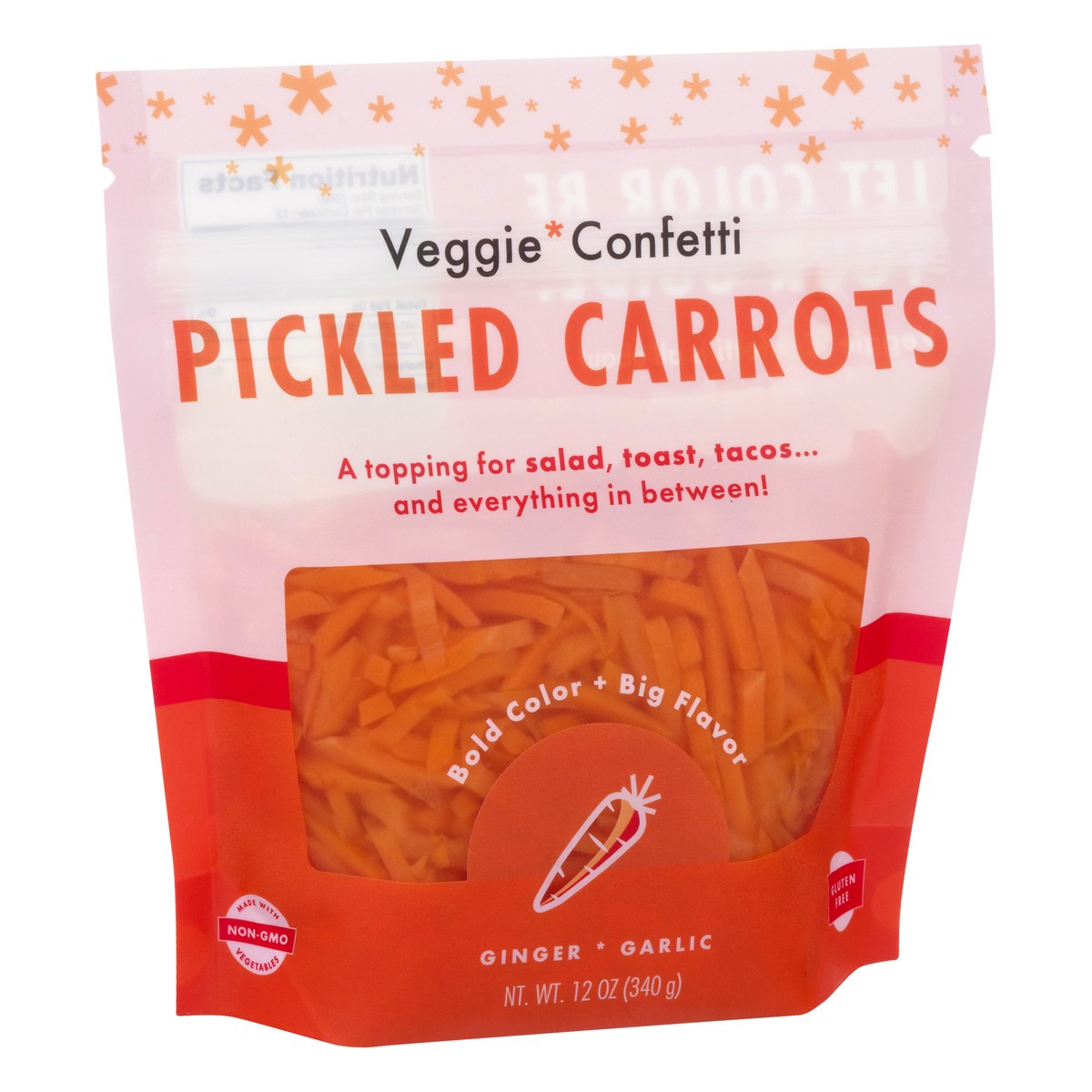 slide 7 of 10, Veggie Confetti Ginger + Garlic Pickled Carrots - 12 oz, 12 oz