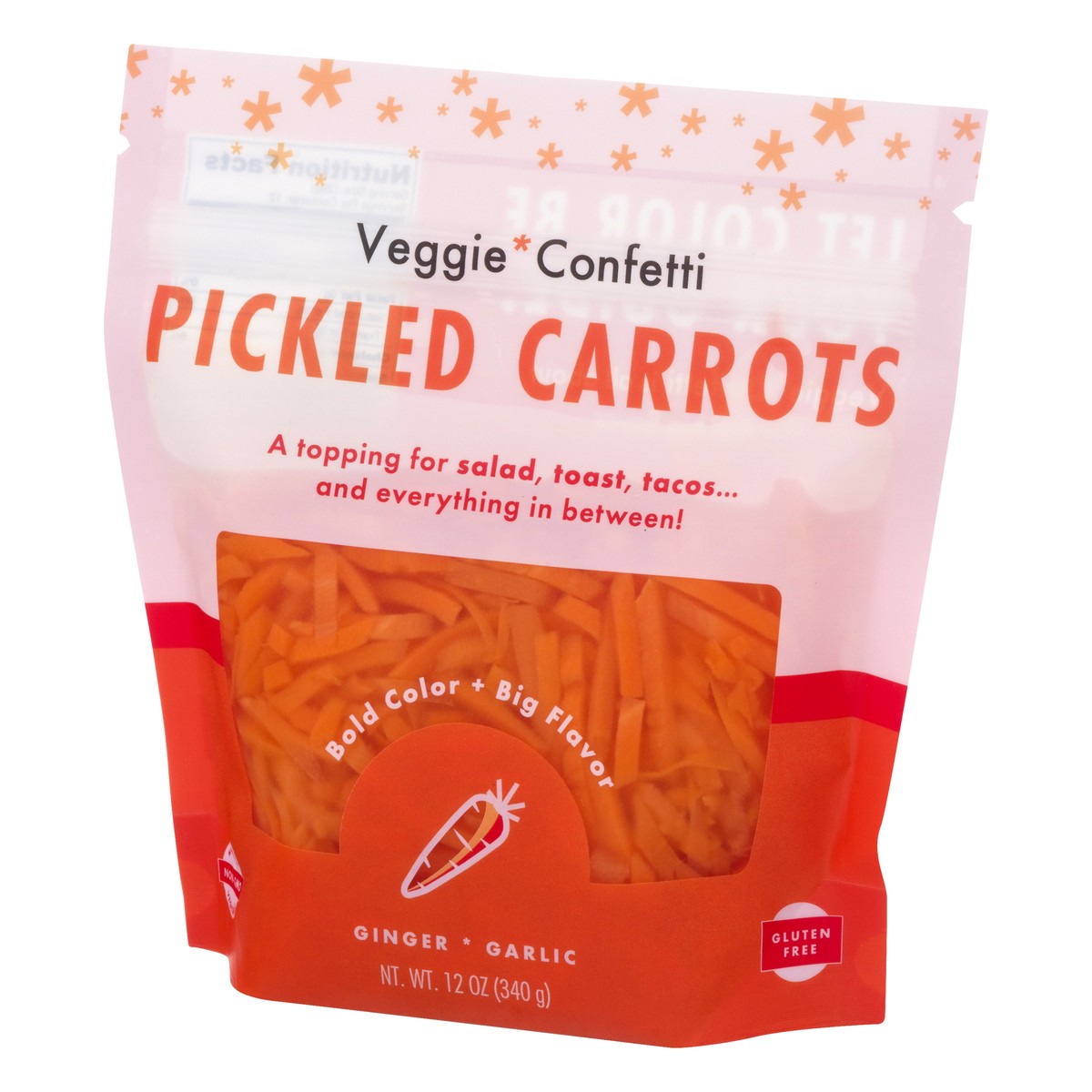 slide 2 of 10, Veggie Confetti Ginger + Garlic Pickled Carrots - 12 oz, 12 oz