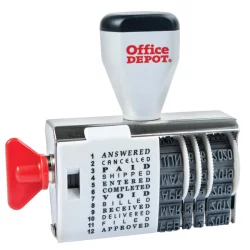 Office Depot Message Date Stamp Dater Answered Cancelled Paid