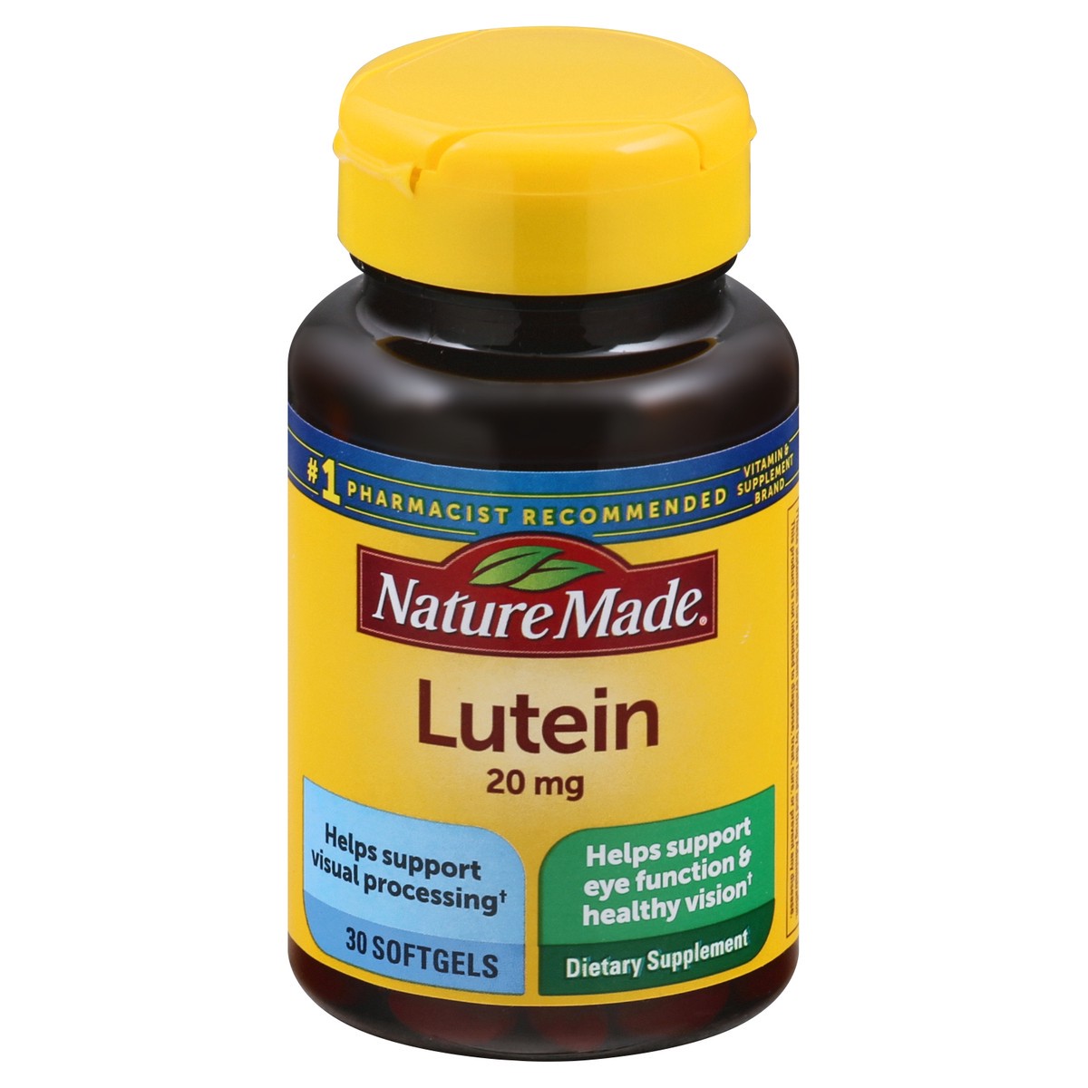 slide 1 of 12, Nature Made 20 mg Softgels Lutein 30 ea, 30 ct