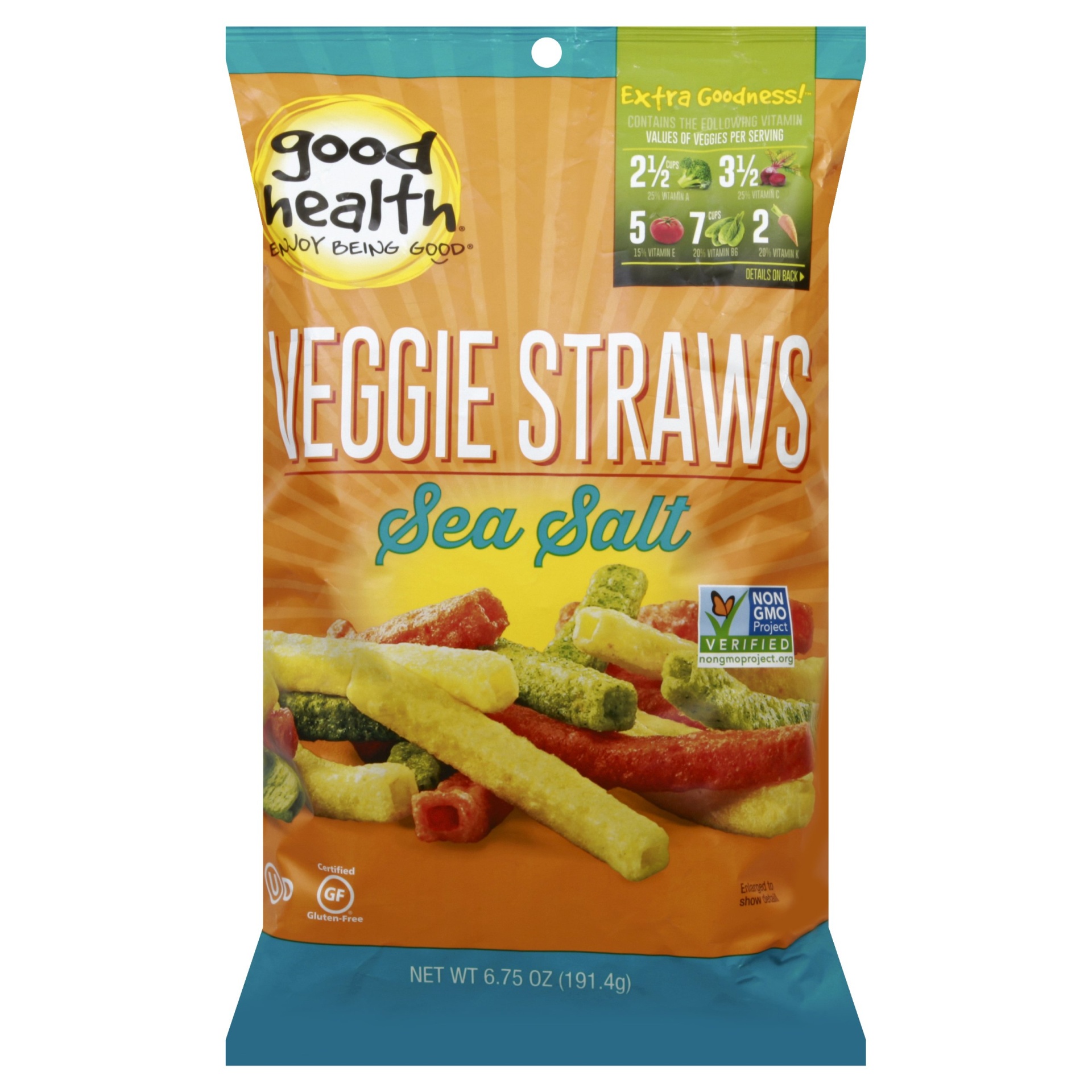 slide 1 of 3, Good Health Sea Salt Veggie Straws, 6.75 oz