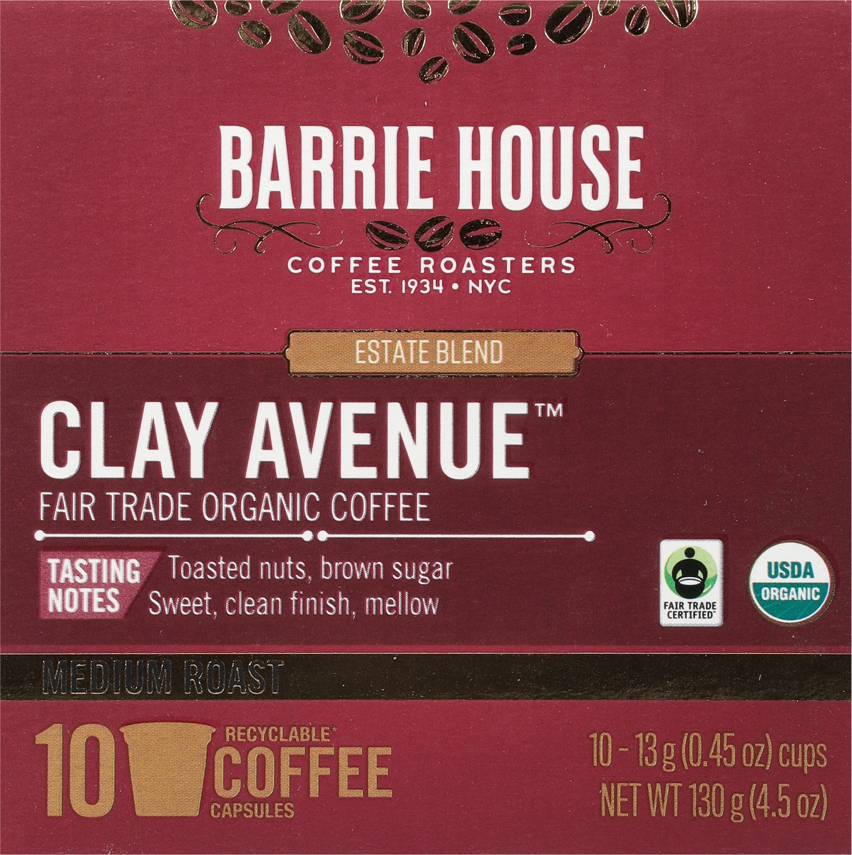 slide 5 of 15, Barrie House Medium Roast Capsules Clay Avenue Coffee - 10 ct, 10 ct