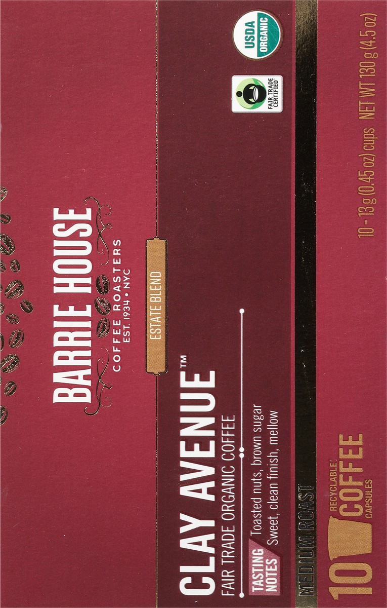 slide 10 of 15, Barrie House Medium Roast Capsules Clay Avenue Coffee - 10 ct, 10 ct