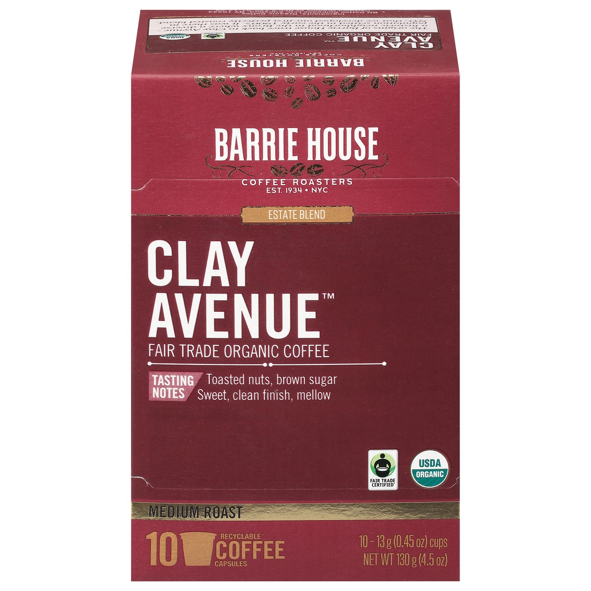 slide 4 of 15, Barrie House Medium Roast Capsules Clay Avenue Coffee - 10 ct, 10 ct