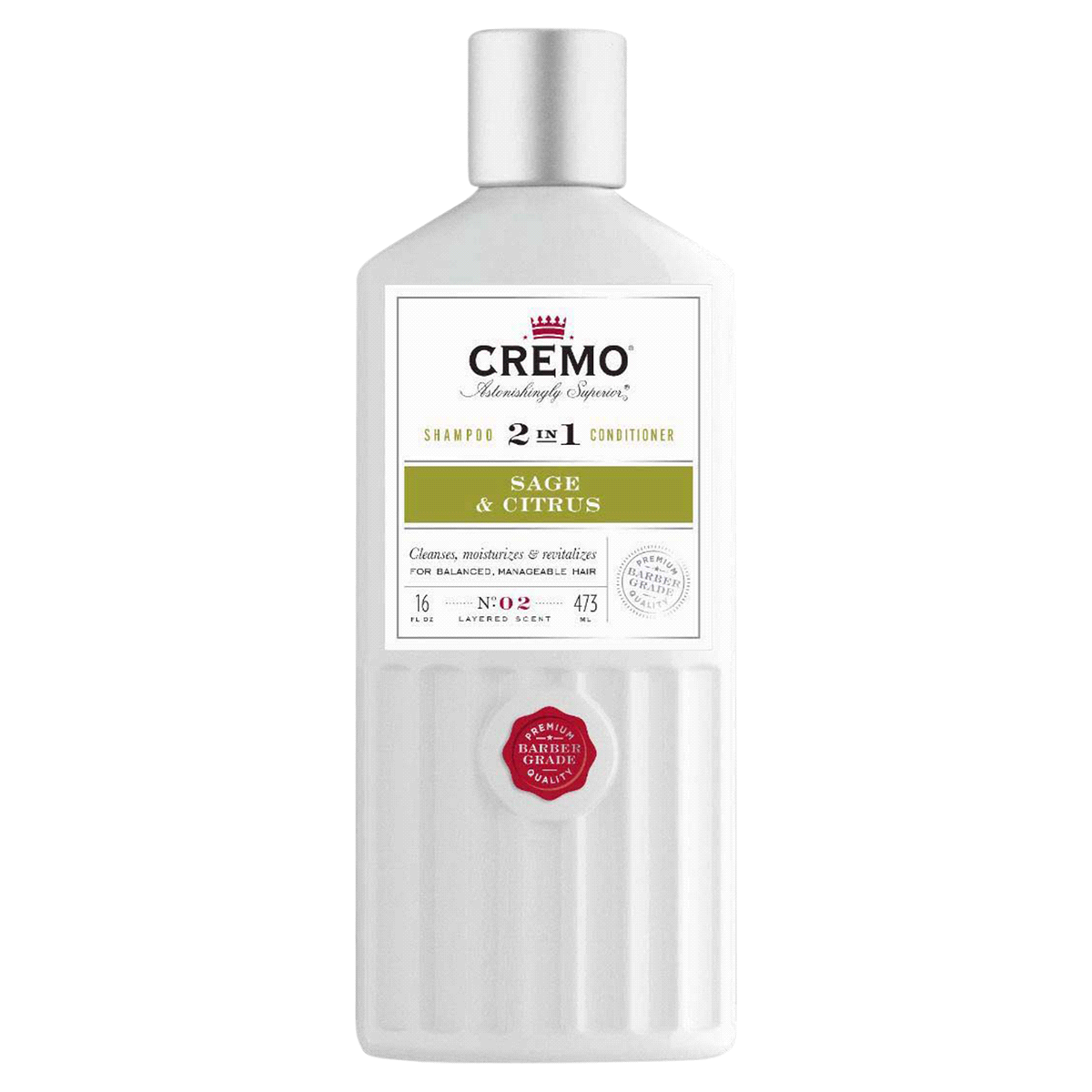 slide 1 of 1, Cremo 2-In-1 Sage & Citrus Shampoo & Conditioner, 16 oz