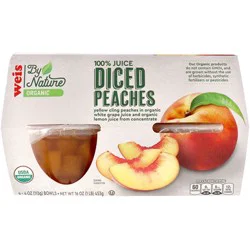 Weis Organics Organic Diced Yellow Cling Peaches In 100% Pear Juice From Concentrate