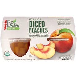 Weis Organics Organic Diced Yellow Cling Peaches In 100% Pear Juice From Concentrate