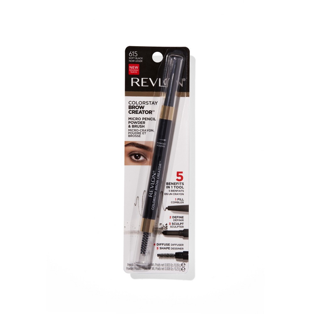 slide 7 of 11, Colorstay Brow Waterproof Creator Pencil - 615 Soft Black - 0.011oz, 0.011 oz