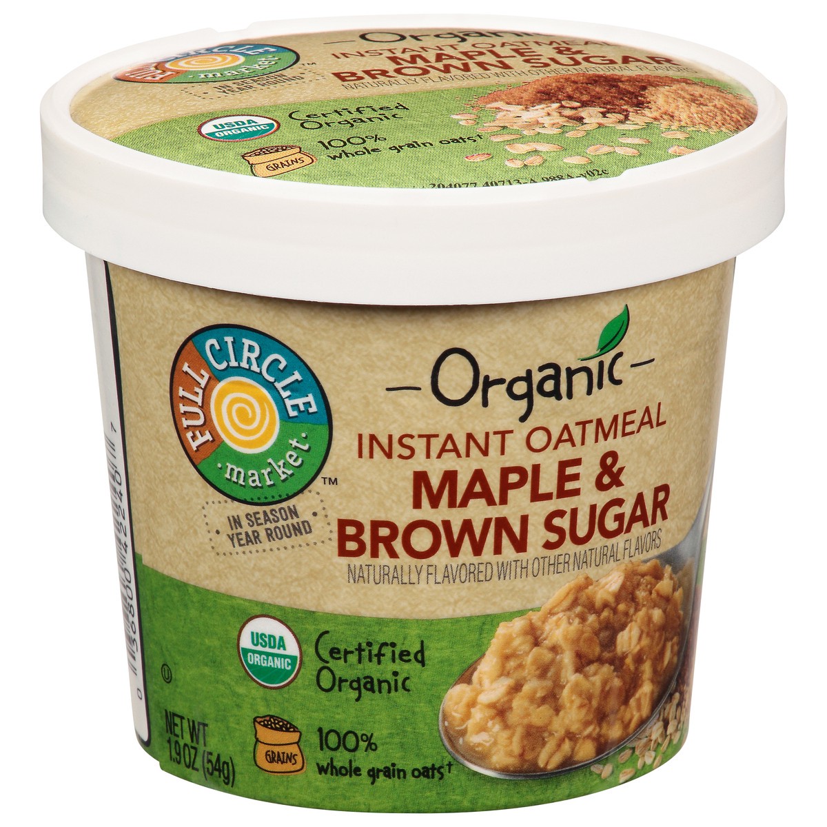 slide 2 of 15, Full Circle Market Organic Maple & Brown Sugar Instant Oatmeal 1.9 oz, 1.9 oz