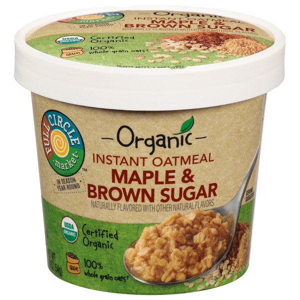 slide 1 of 6, Full Circle Market Organic Maple & Brown Sugar Instant Oatmeal 1.9 oz, 1.9 oz