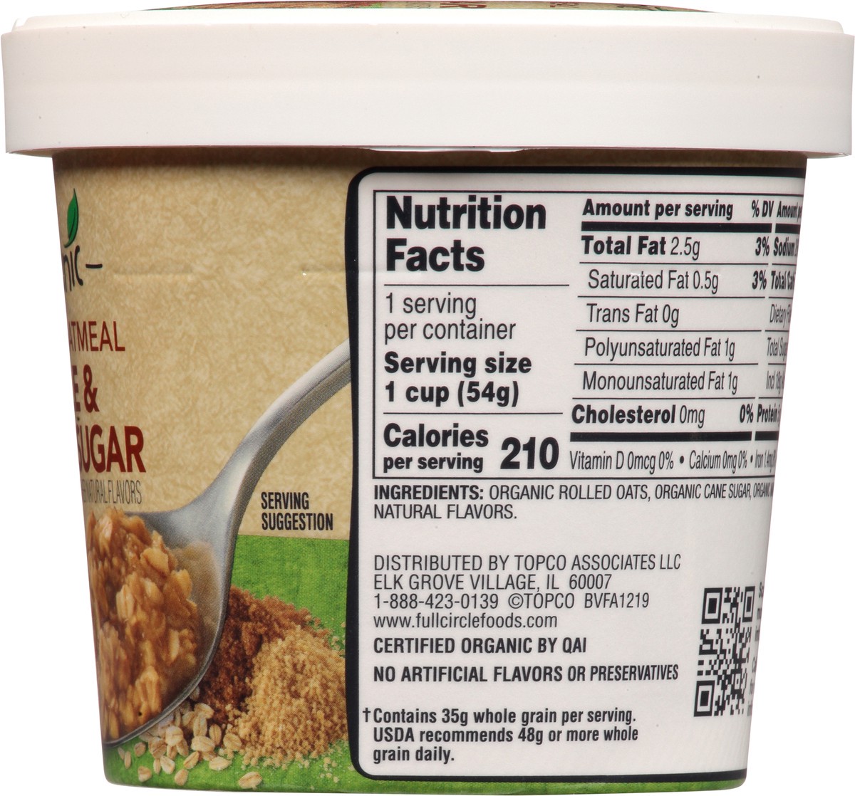 slide 9 of 15, Full Circle Market Organic Maple & Brown Sugar Instant Oatmeal 1.9 oz, 1.9 oz