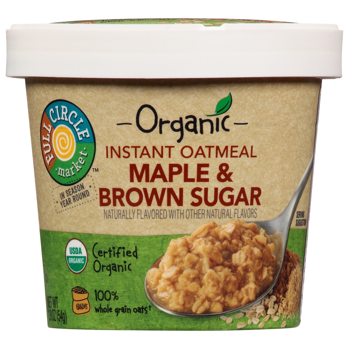 slide 5 of 15, Full Circle Market Organic Maple & Brown Sugar Instant Oatmeal 1.9 oz, 1.9 oz