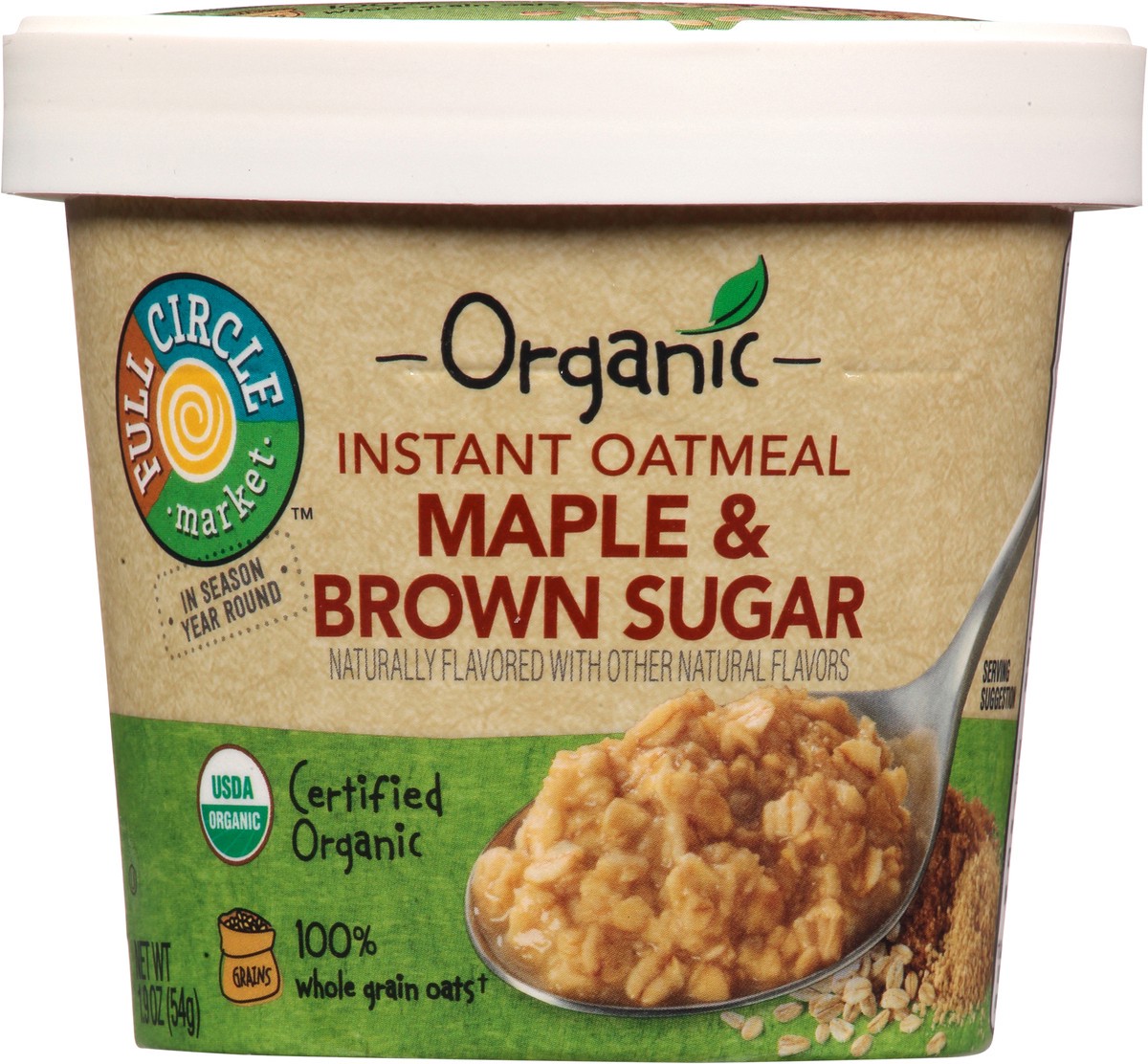 slide 3 of 15, Full Circle Market Organic Maple & Brown Sugar Instant Oatmeal 1.9 oz, 1.9 oz