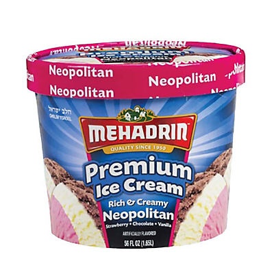 slide 1 of 1, Mehadrin Neopolitan Premium Ice Cream, 56 oz