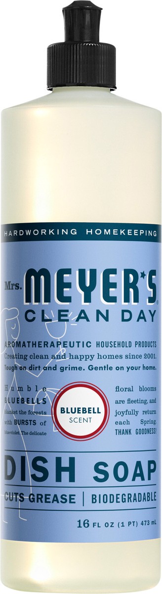 slide 3 of 6, Mrs. Meyer's Clean Day Liquid Dish Soap, Bluebell Scent, 16 Ounce Bottle, 16 fl oz