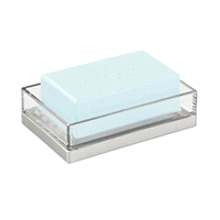 slide 3 of 5, InterDesign iDesign Clarity Soap Dish - Clear/Silver, 1 ct