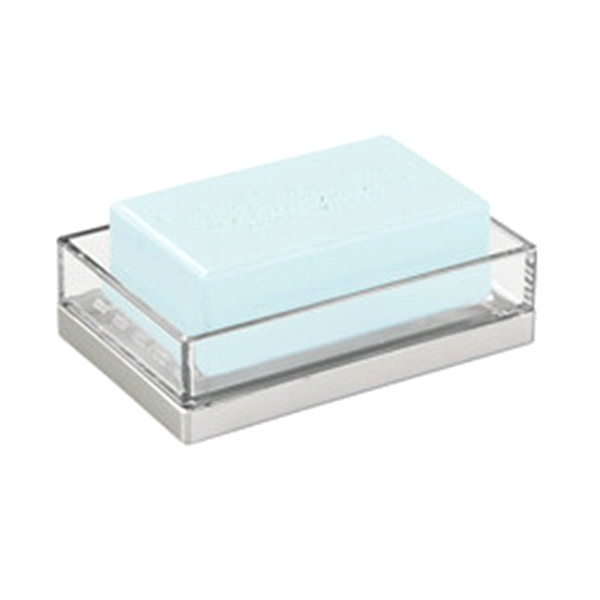 slide 4 of 5, InterDesign iDesign Clarity Soap Dish - Clear/Silver, 1 ct