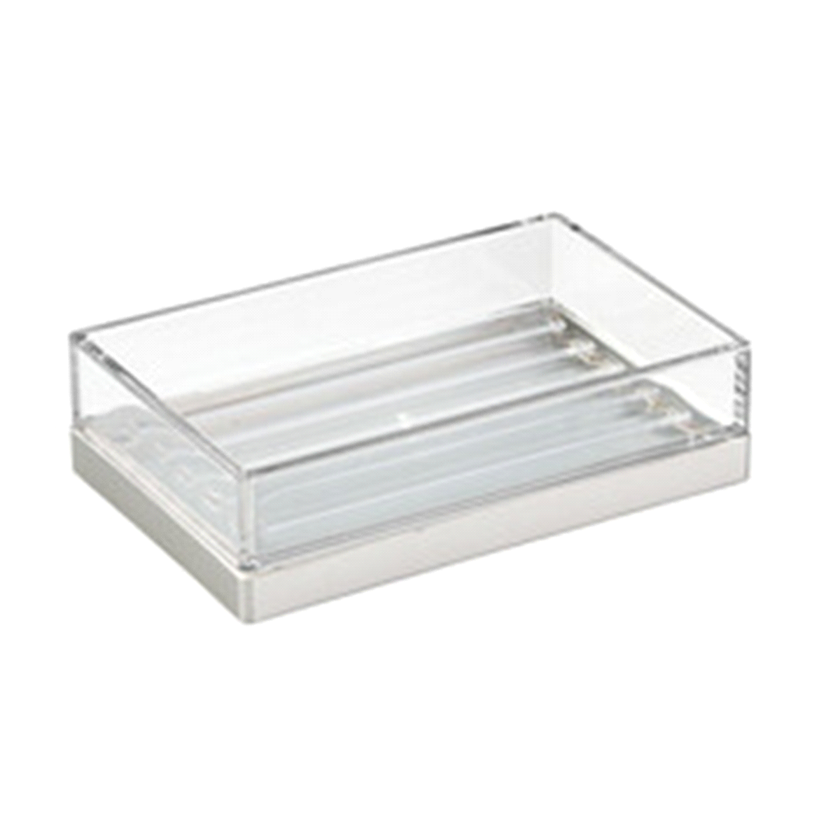 slide 1 of 1, iDesign Clarity Soap Dish - Clear/Silver, 1 ct