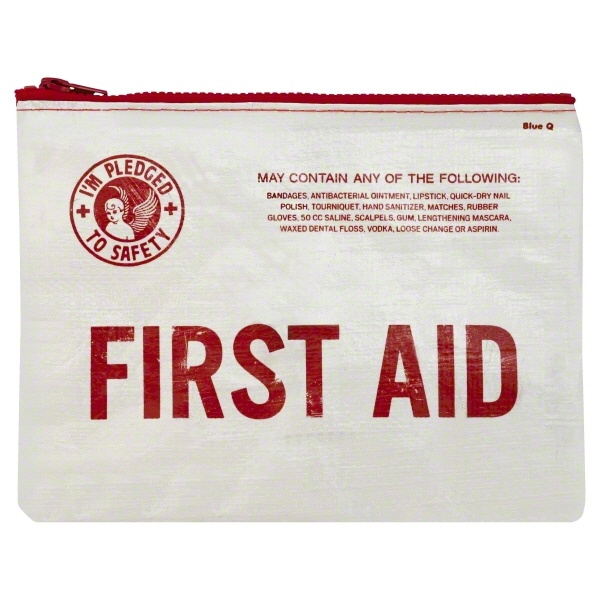 slide 1 of 1, Blue Q First Aid Zipper Pouch, 1 ct