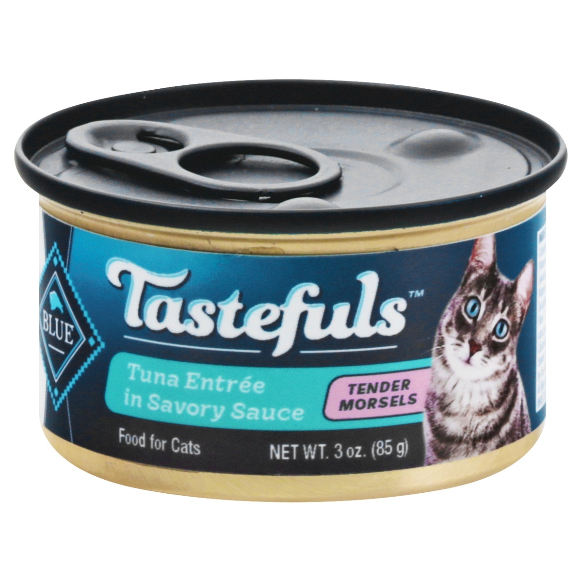 slide 1 of 3, Blue Buffalo Tastefuls Cat Food, Tuna Entree In Savory Sauce, Tender Morsels, 3 oz