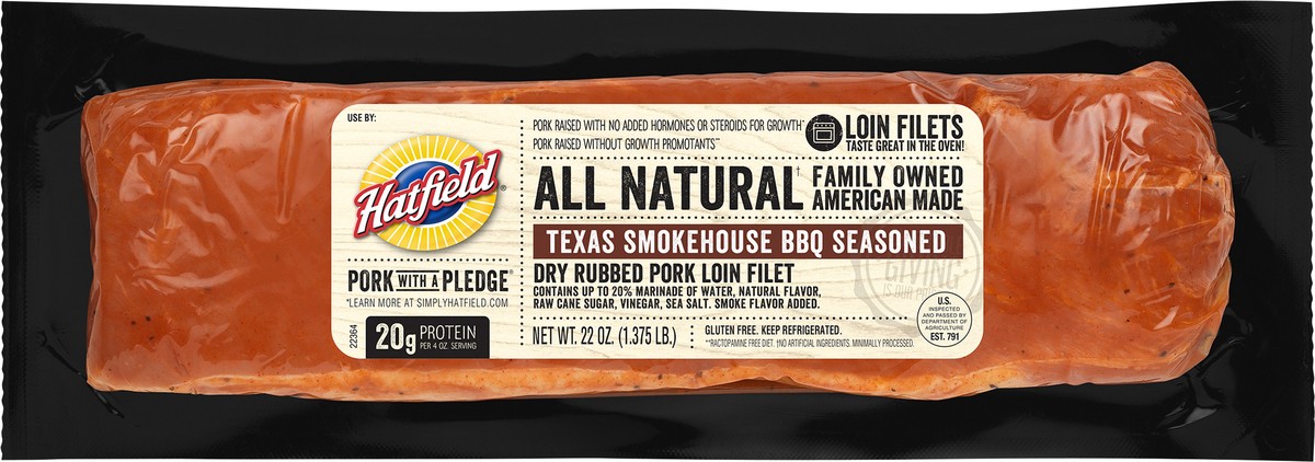 slide 8 of 8, Hatfield Texas Smokehouse BBQ Seasoned Loin Filet 22 oz, 22 oz