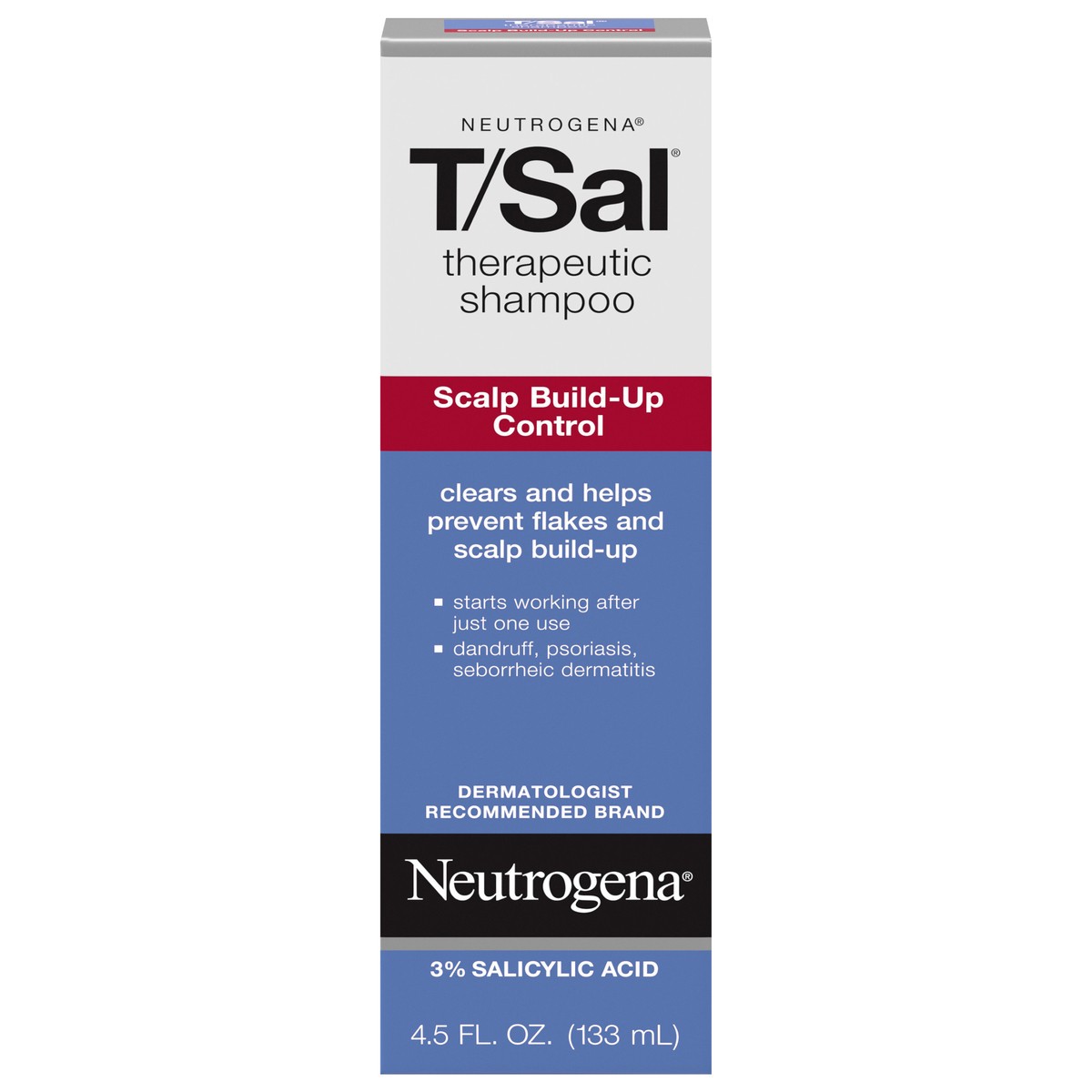 slide 13 of 14, Neutrogena T/Sal Therapeutic Scalp Shampoo for Scalp Build-Up Control with 3% Salicylic Acid, Scalp Treatment for Dandruff, Scalp Psoriasis & Seborrheic Dermatitis Relief, 4.5 fl. oz, 4.50 fl oz