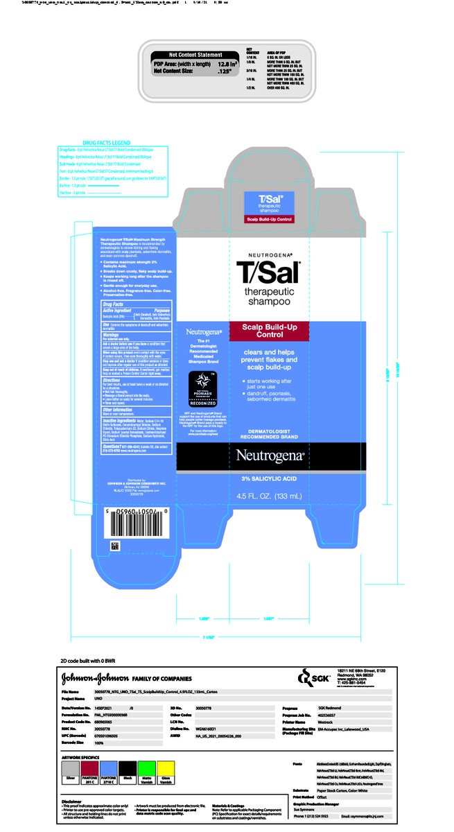 slide 5 of 14, Neutrogena T/Sal Therapeutic Scalp Shampoo for Scalp Build-Up Control with 3% Salicylic Acid, Scalp Treatment for Dandruff, Scalp Psoriasis & Seborrheic Dermatitis Relief, 4.5 fl. oz, 4.50 fl oz