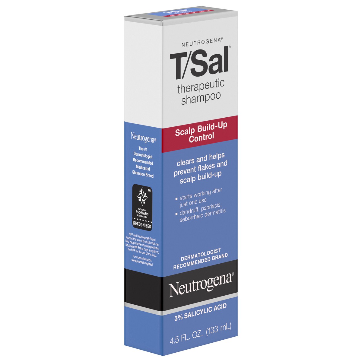 slide 8 of 14, Neutrogena T/Sal Therapeutic Scalp Shampoo for Scalp Build-Up Control with 3% Salicylic Acid, Scalp Treatment for Dandruff, Scalp Psoriasis & Seborrheic Dermatitis Relief, 4.5 fl. oz, 4.50 fl oz