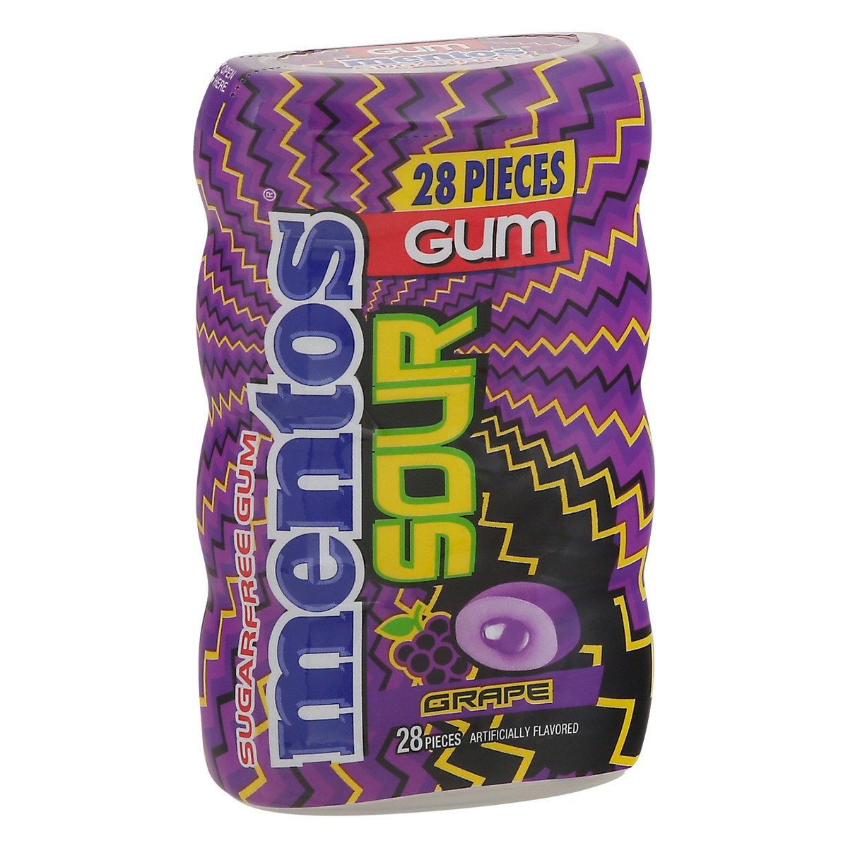 slide 5 of 9, Mentos Sour Sugarfree Grape Gum 28 Pieces, 28 ct