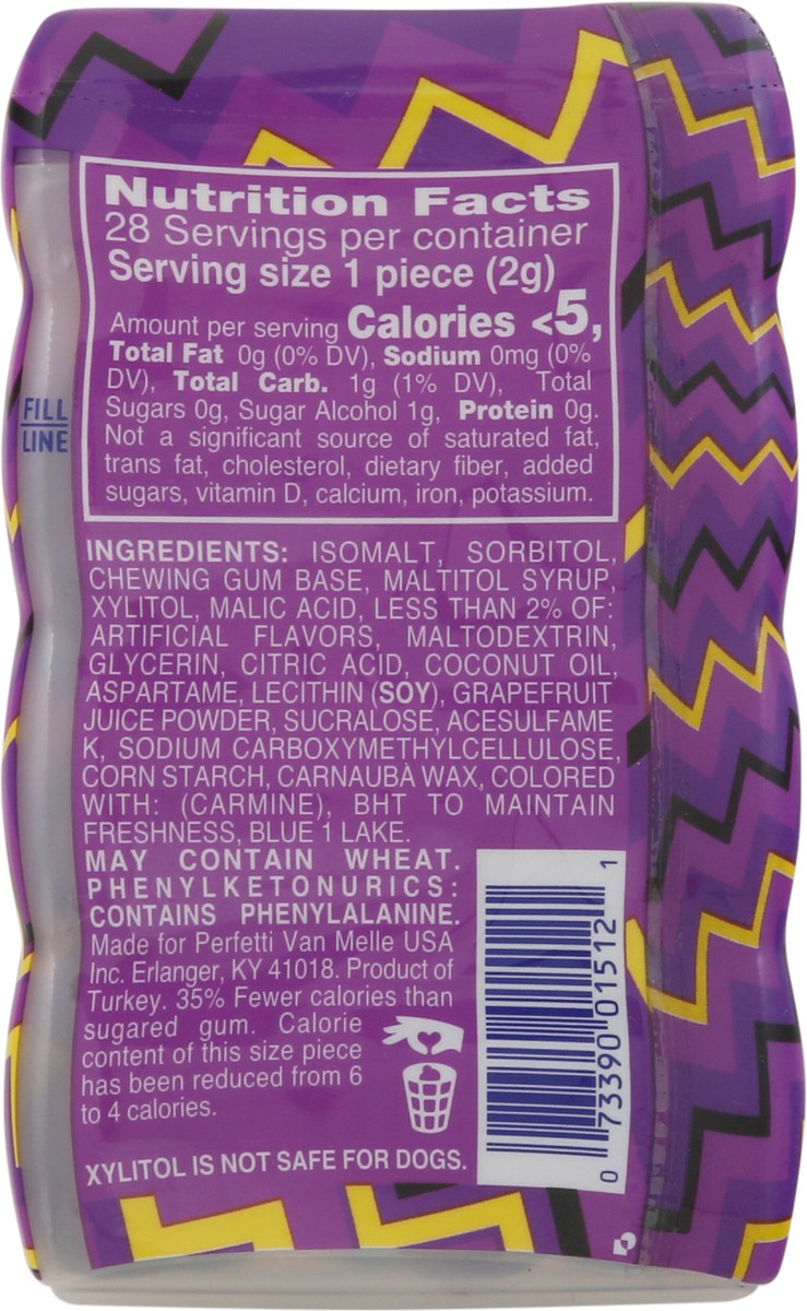 slide 7 of 9, Mentos Sour Sugarfree Grape Gum 28 Pieces, 28 ct