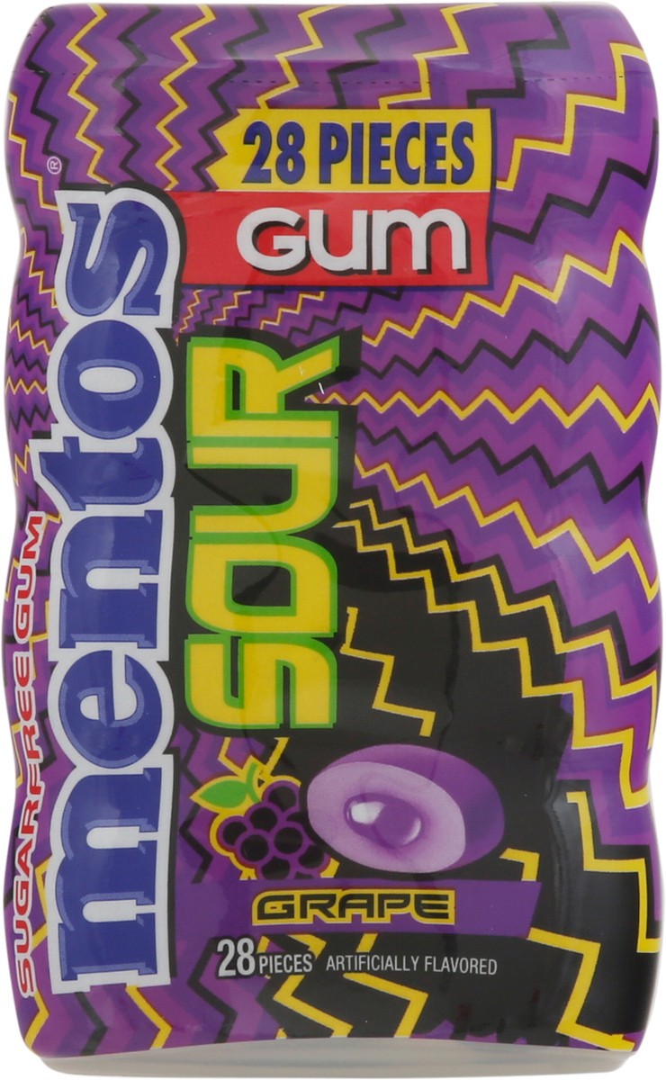 slide 9 of 9, Mentos Sour Sugarfree Grape Gum 28 Pieces, 28 ct