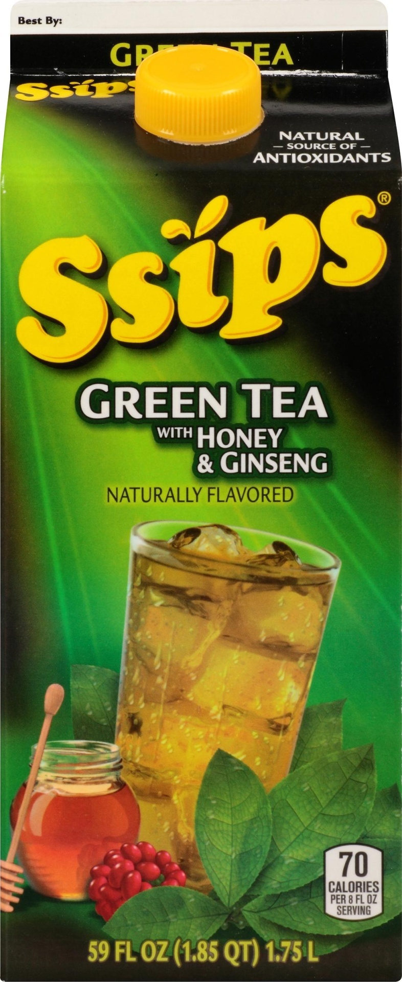 slide 1 of 1, Ssips Green Tea With Honey & Ginseng - 59 fl oz, 59 fl oz