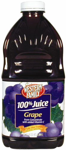 slide 1 of 1, Western Family 100% Juice Grape - 64 oz, 64 oz