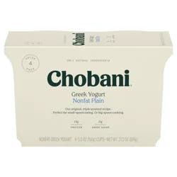 Chobani Non-Fat Plain Greek Yogurt 5.3oz 4ct
