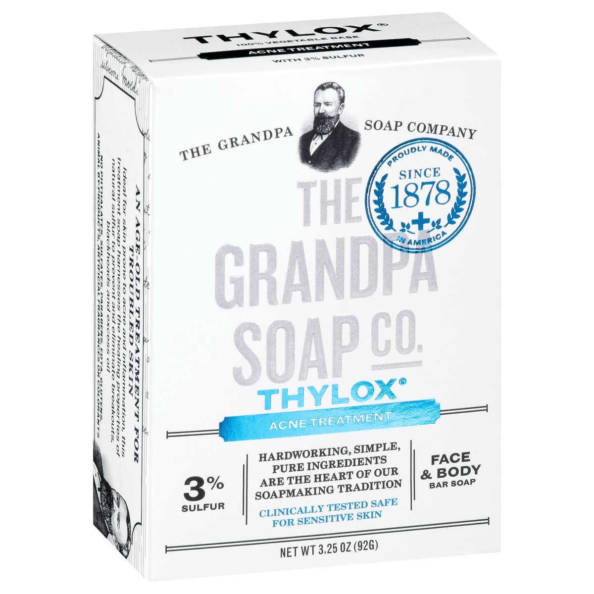 slide 2 of 9, The Grandpa Soap Co. Thylox Acne Treatment Face & Body Bar Soap 3.25 oz, 3.25 oz