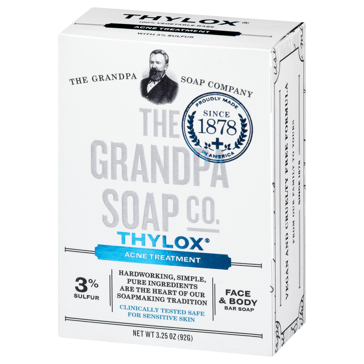 slide 3 of 9, The Grandpa Soap Co. Thylox Acne Treatment Face & Body Bar Soap 3.25 oz, 3.25 oz