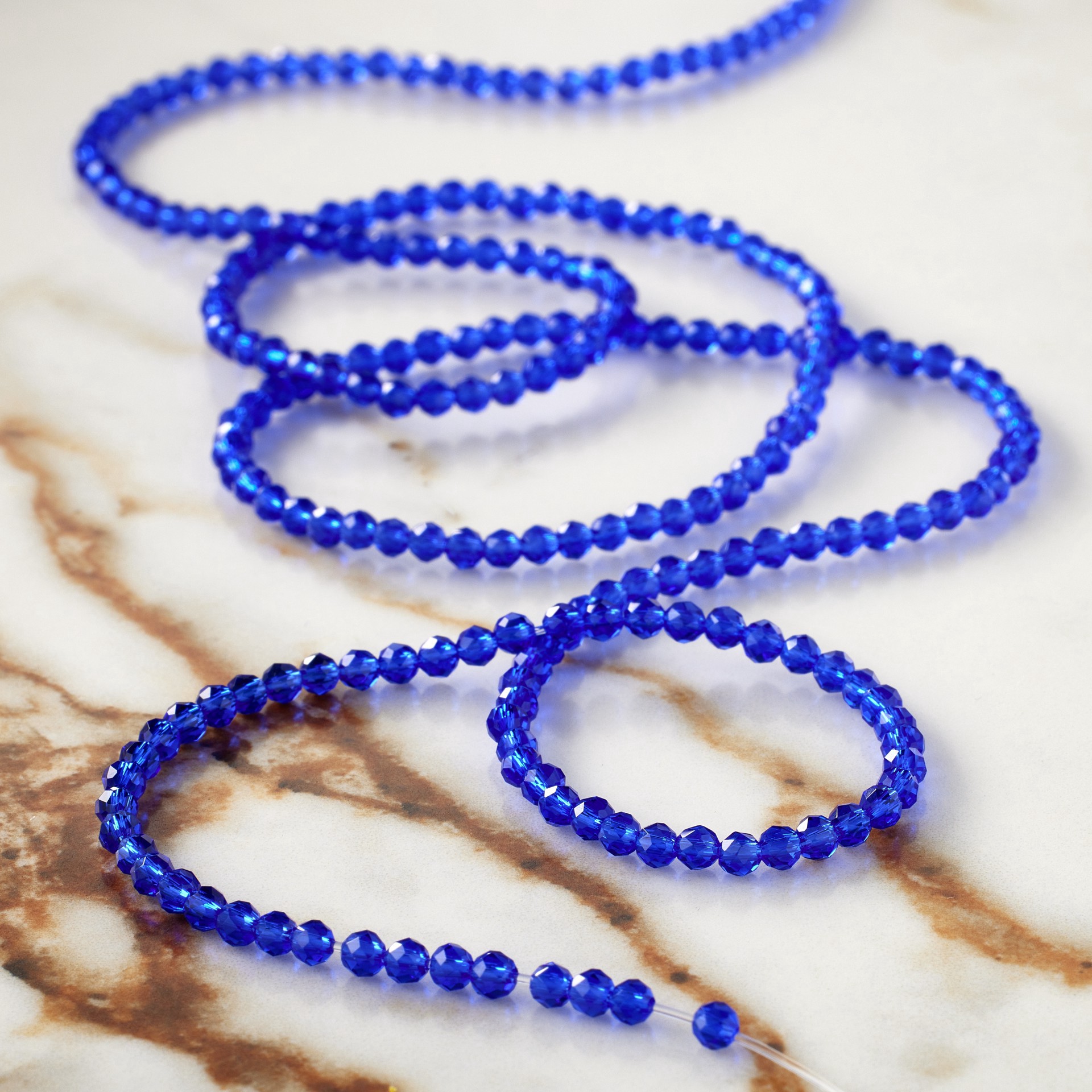 slide 2 of 3, Blue Faceted Glass Round Beads, 2.8mm By Bead Landing, 2.8mm