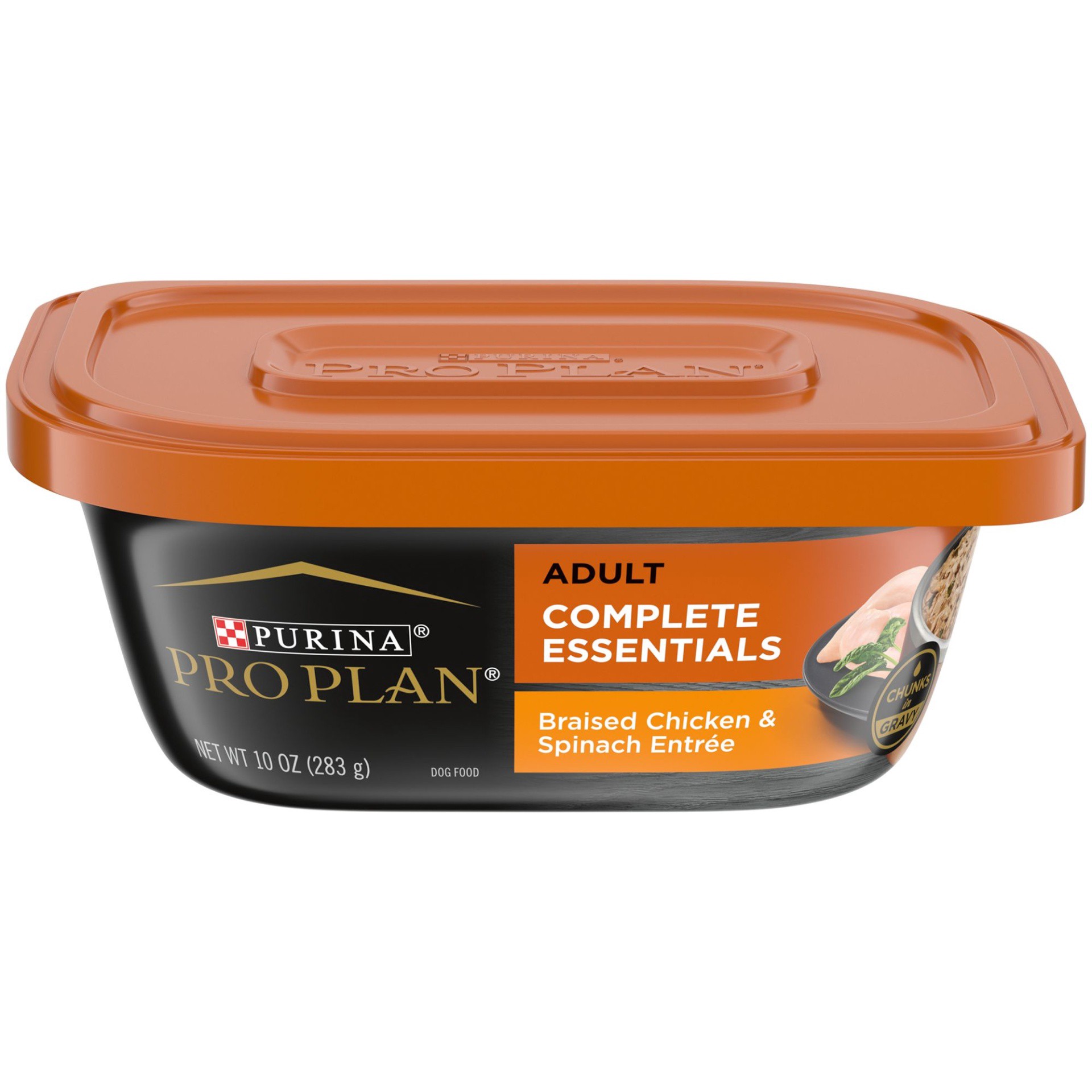 slide 1 of 1, Purina Pro Plan High Protein Dog Food Gravy, Braised Chicken and Spinach Entree, 10 oz