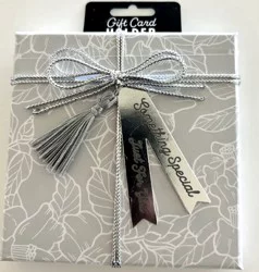 Surface Packaging Floral White Tassel Square Gift Card Holder Box