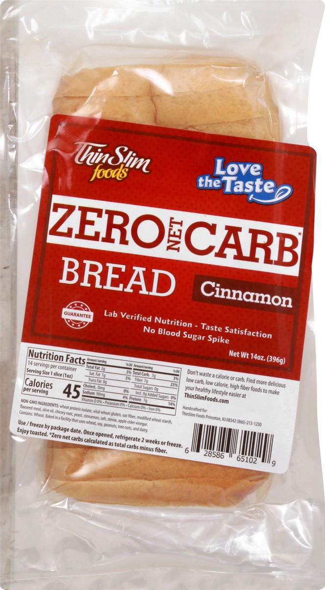slide 1 of 13, ThinSlim Foods Bread, Cinnamon, 14 oz