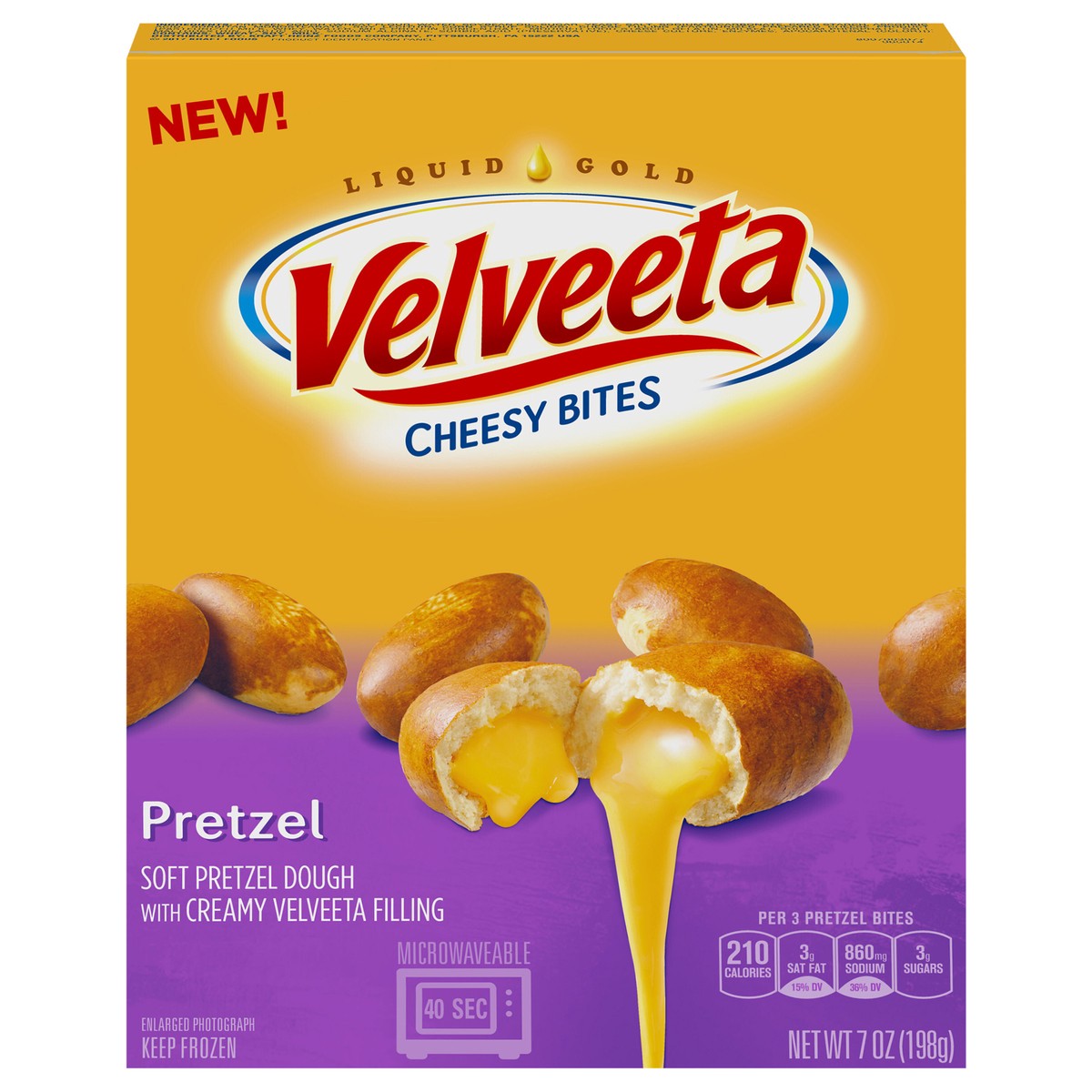 slide 1 of 8, Velveeta Pretzel Cheesy Bites Frozen Snacks, 7 oz Box, 7 oz