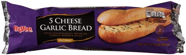 slide 1 of 1, Hy-Vee 5 Cheese Garlic Bread, 11.75 oz