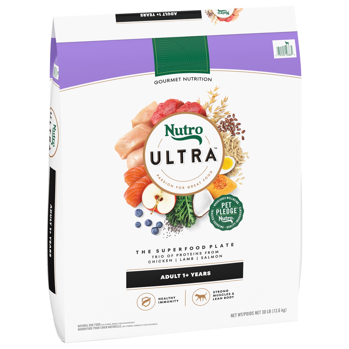 slide 7 of 15, Nutro Ultra Adult Dry Dog Food with a Trio of Proteins from Chicken, Lamb and Salmon, 30 lb. Bag, 30 Lb